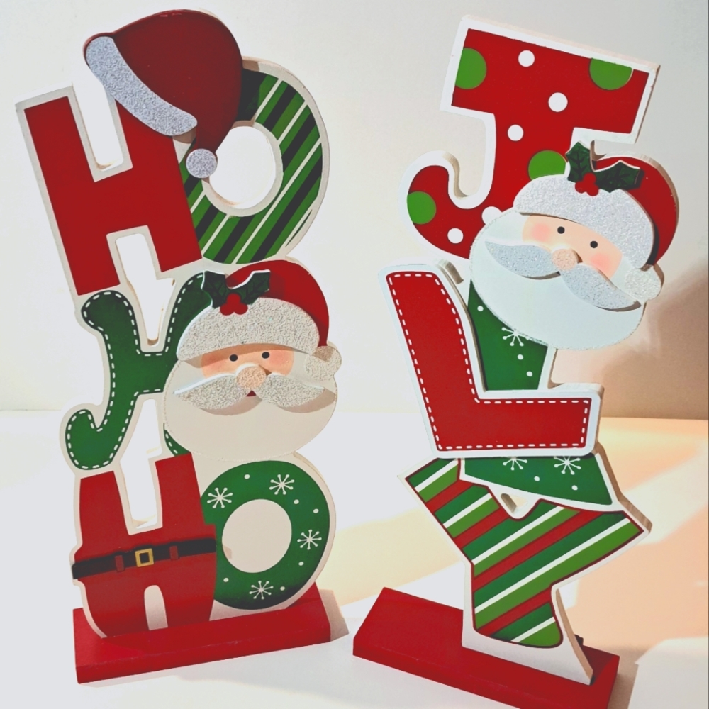 Stand up Christmas Signs Holiday Decor Decoration Home Santa Clause Home Accents